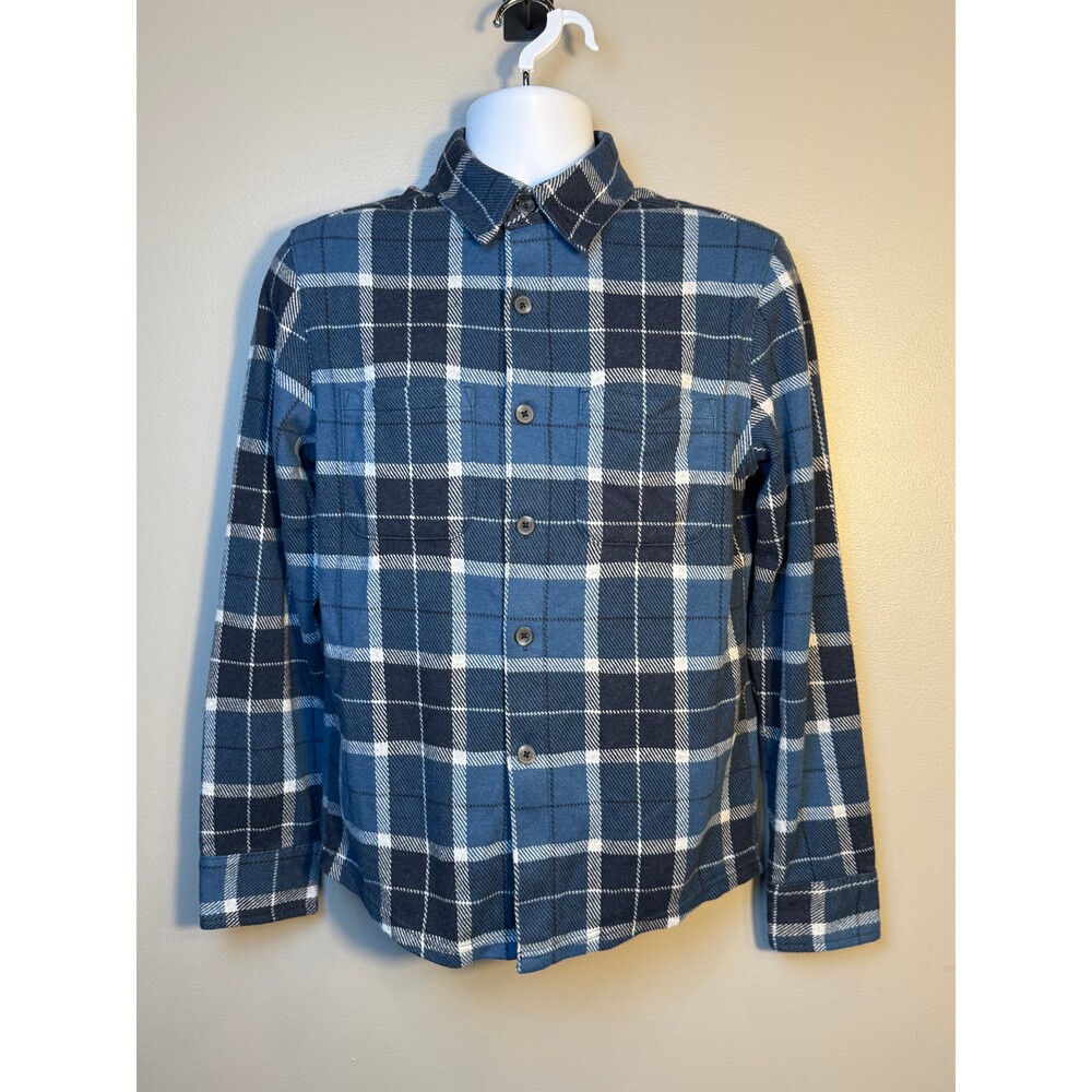 Goodfellow & Co Blue Plaid Flannel Button Front Shirt Jacket Shacket Men's Small